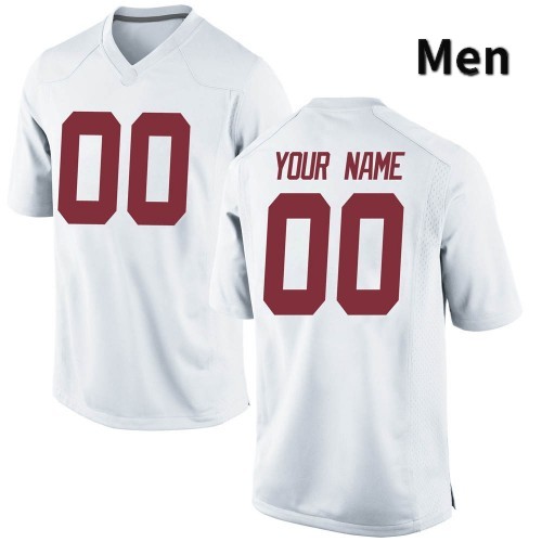 Men's Alabama Crimson Tide Custom #00 White College Stitched Football Jersey 23MS072DI